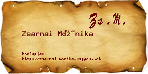 Zsarnai Mónika névjegykártya